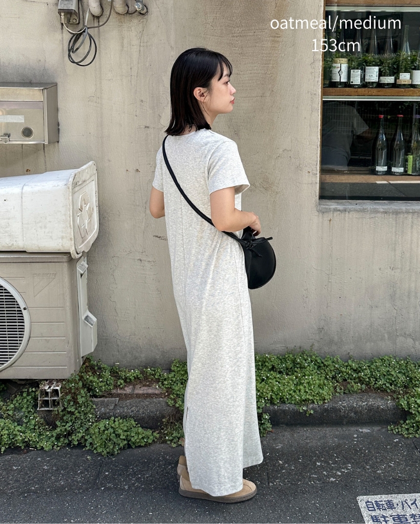 TALL/2Tサイズあり】カットリブハーフスリーブワンピース