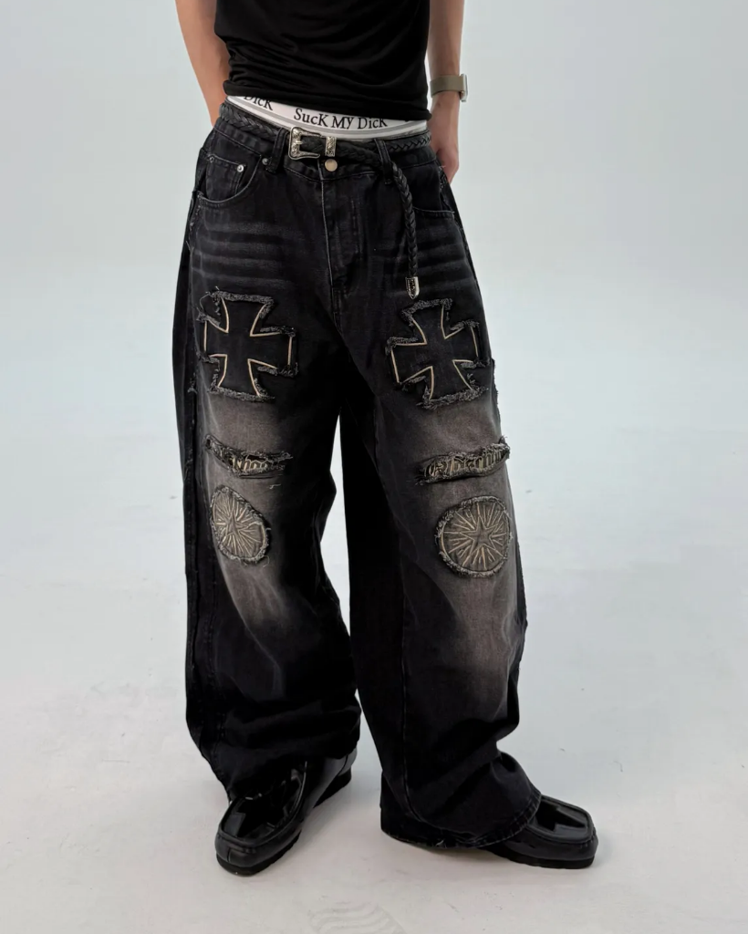 push push デニム Mサイズ マルチパッチデニムパンツ | ファッション通販サイト NUGU