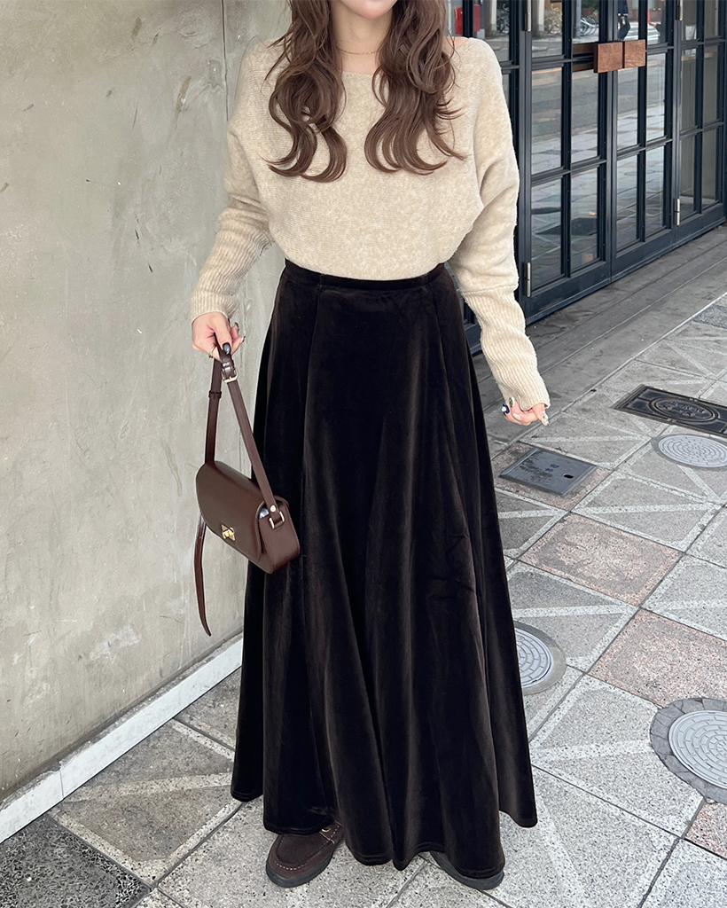 ベルベットマキシスカート | ファッション通販サイト NUGU