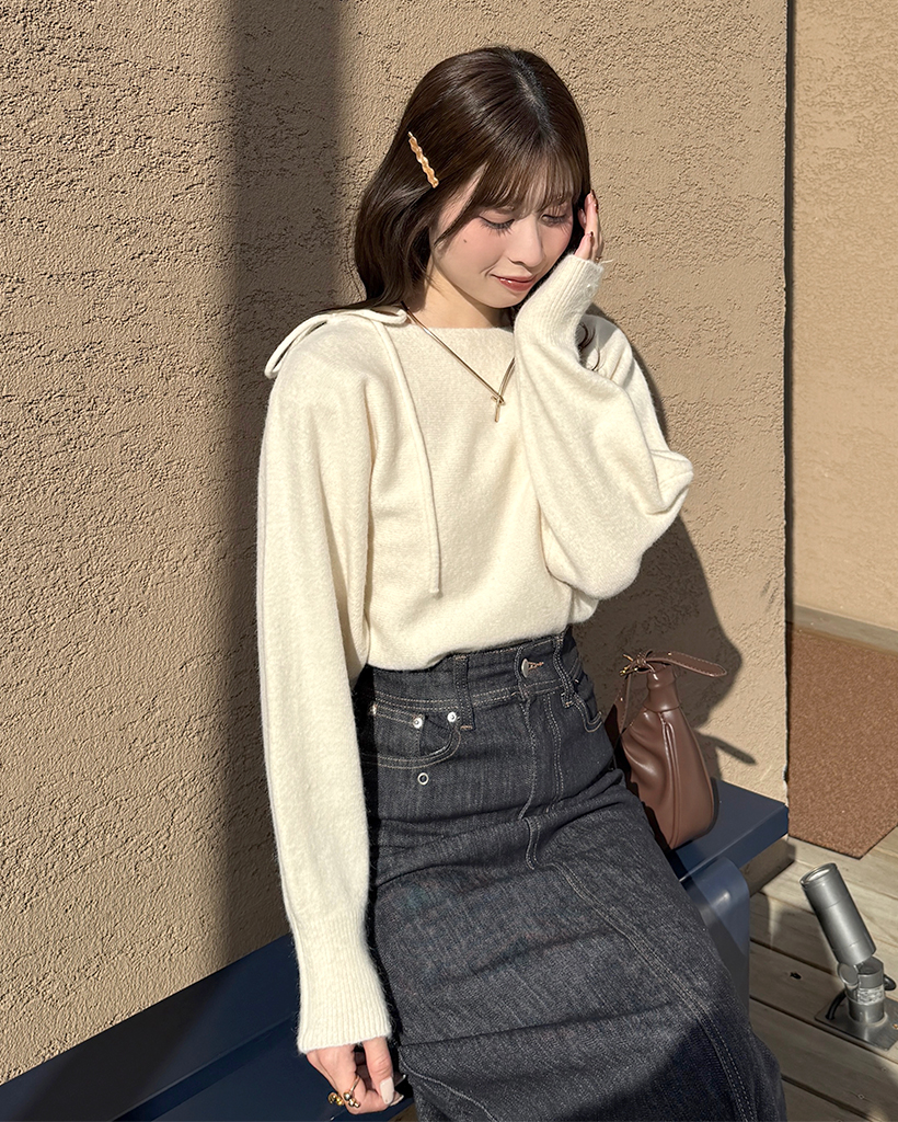 ネックリボンストラップニット | ファッション通販サイト NUGU