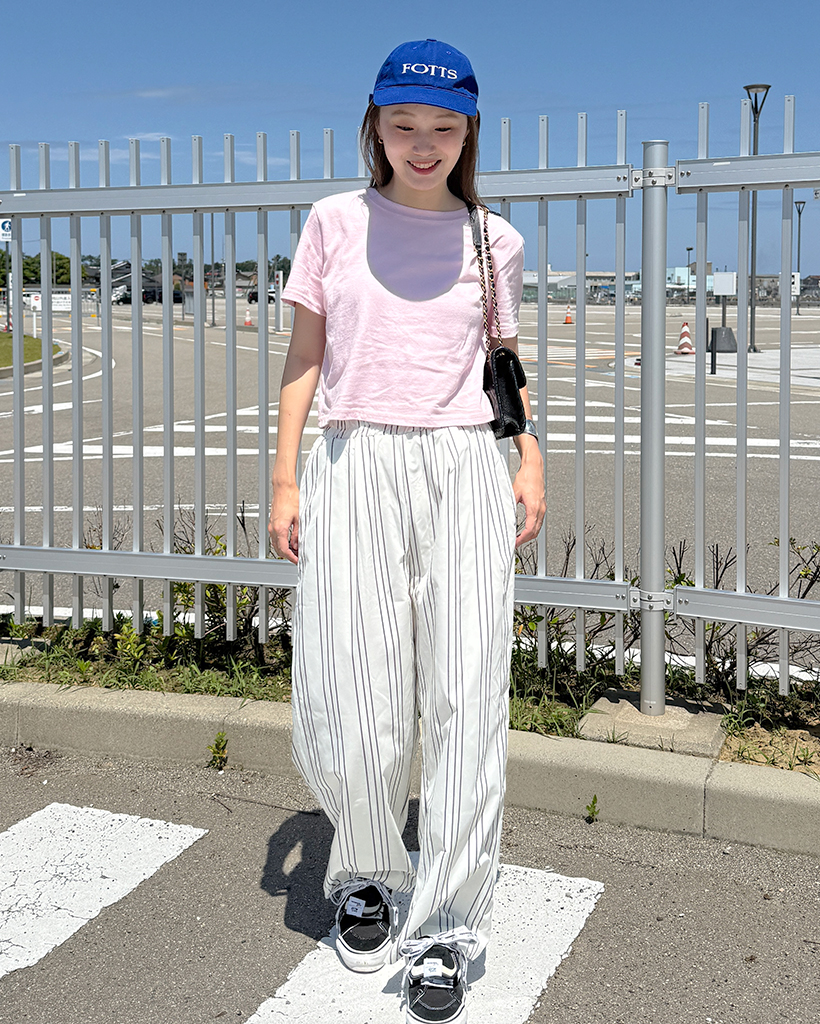 ストライプバンディングパンツ