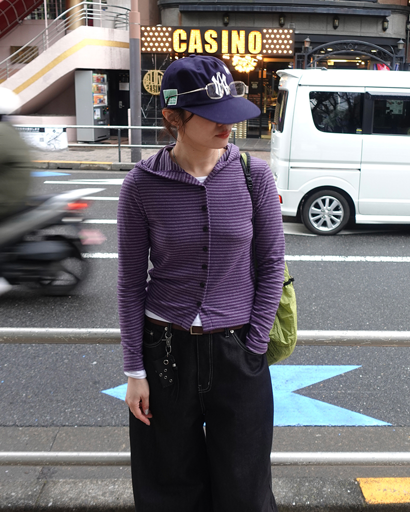 カラフルボーダーフードパーカー