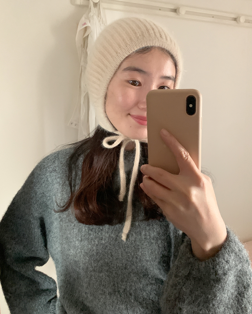 ソフトニットフードボネット