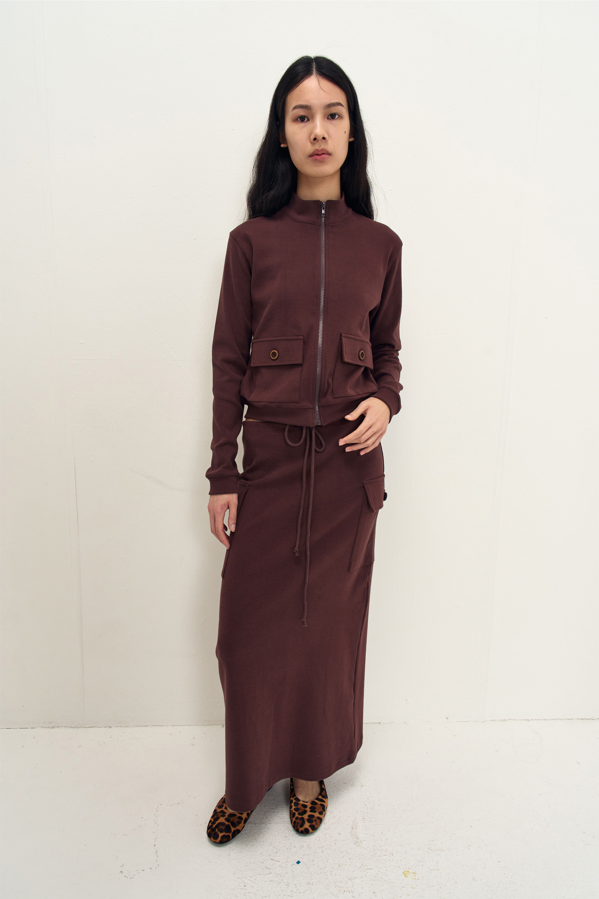 Pocket long skirt (brown) | ファッション通販サイト NUGU
