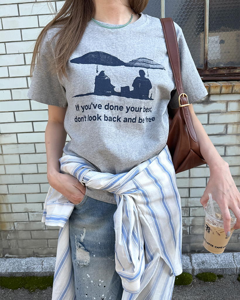 レタリングハーフスリーブTシャツ