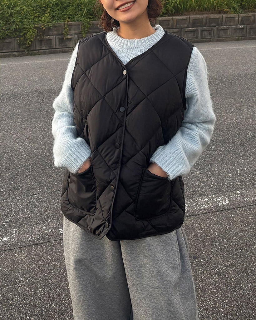 キルティングダウンベスト