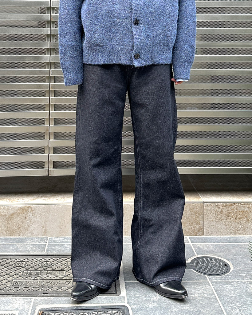 フレアセルビッジデニムパンツ