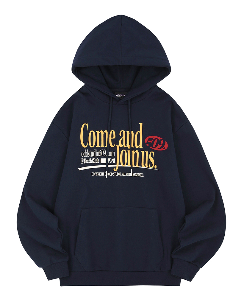 Come And Join Us Graphic Over Fit Hoodie - black Come And Join Us Graphic Over Fit Hoodie - black