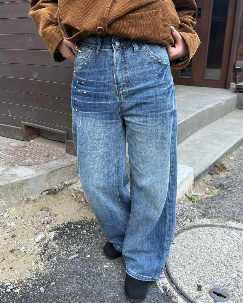 ウォッシュワイドデニムパンツ