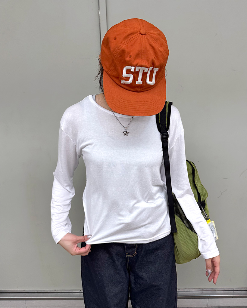 オーバーフィットベーシックロングTシャツ