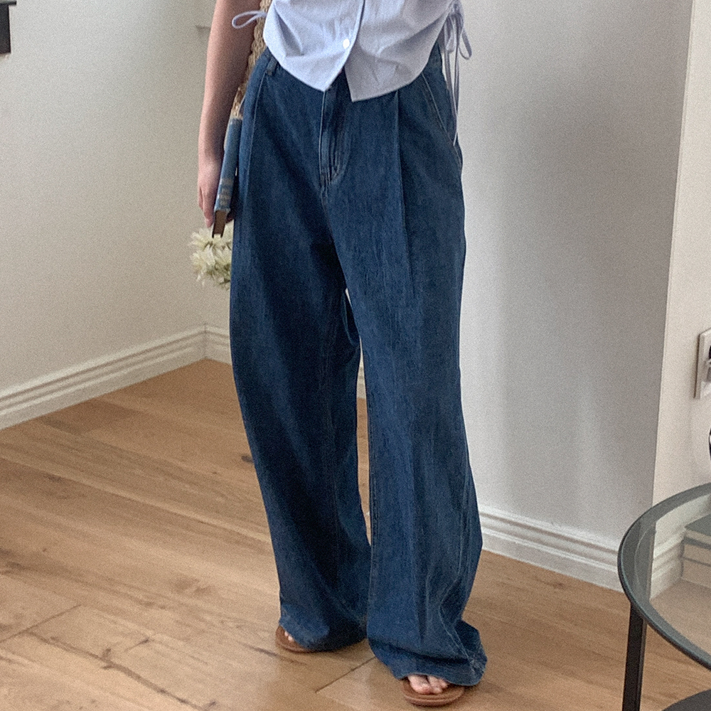 ワイドタック入りデニムパンツ | ファッション通販サイト NUGU