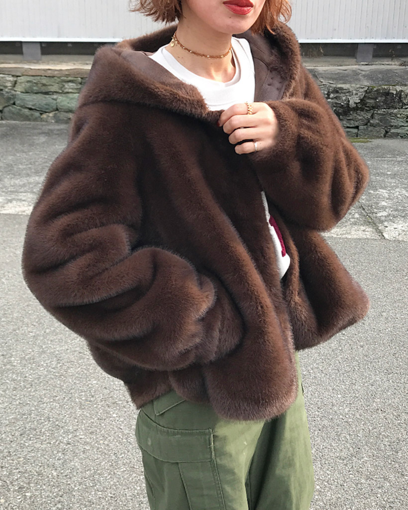 ボアフリースフードブルゾン