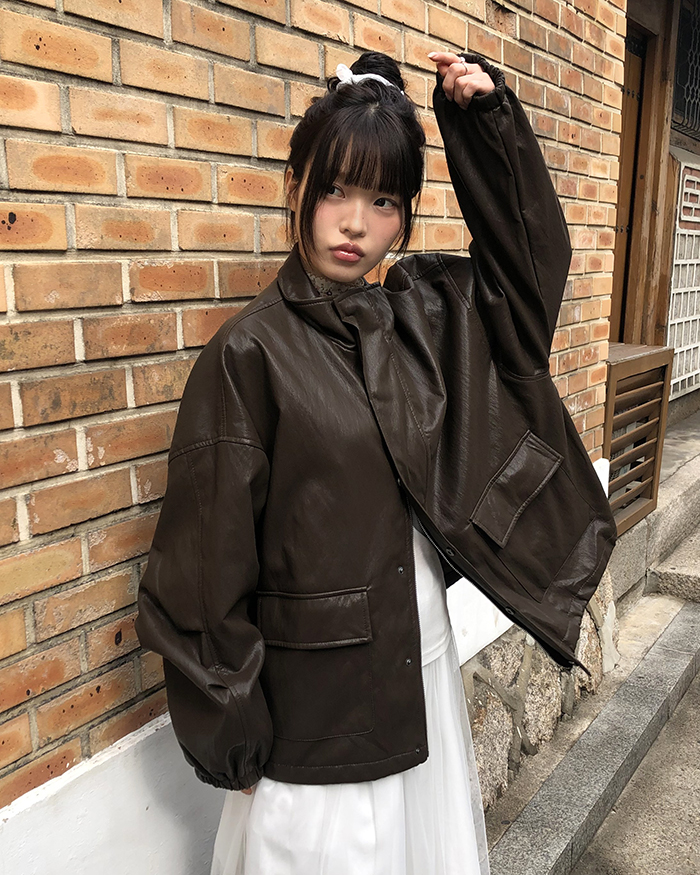 ビッグポケットレザージャケット | ファッション通販サイト NUGU