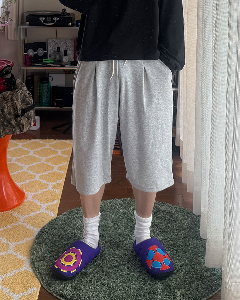 ワンタックバミューダスウェットパンツ