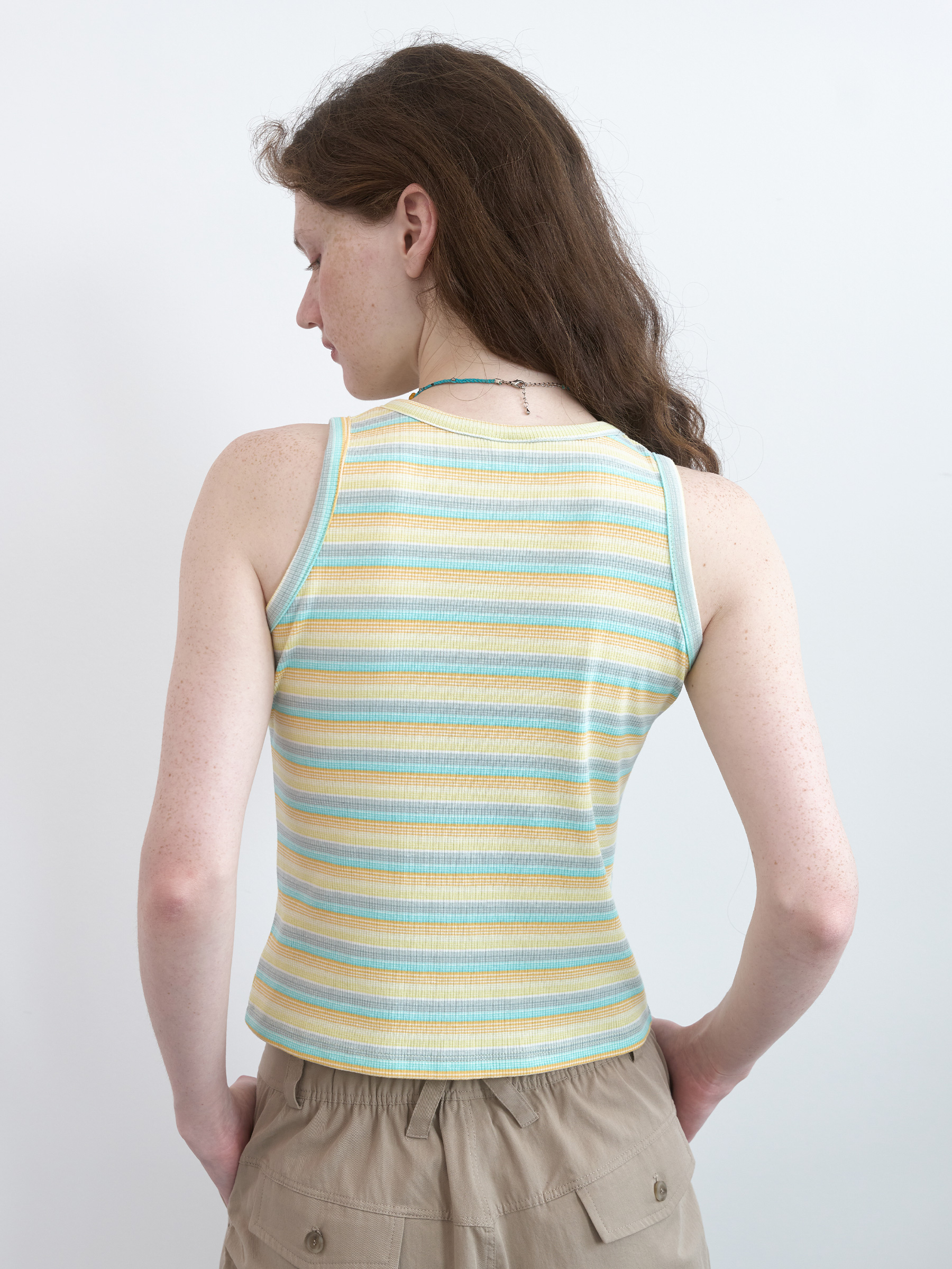 Easy Striped Tank Top (Yellow Stripe)