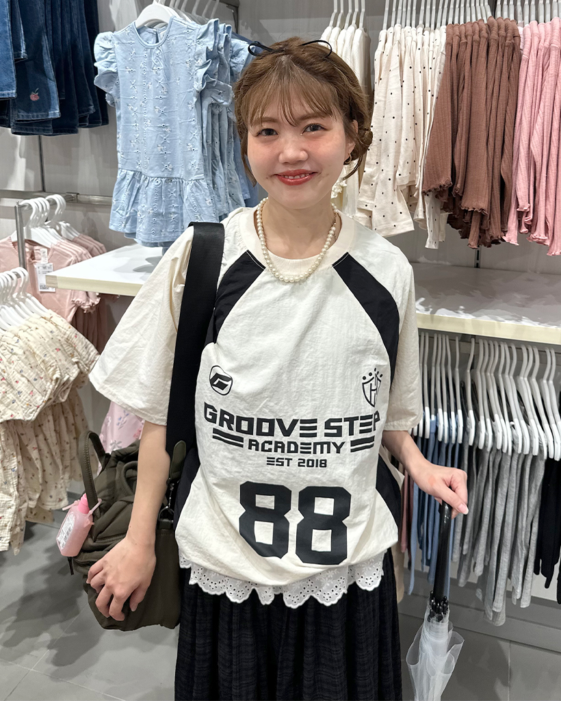 裾ストリングナイロンバシティ半袖Tシャツ
