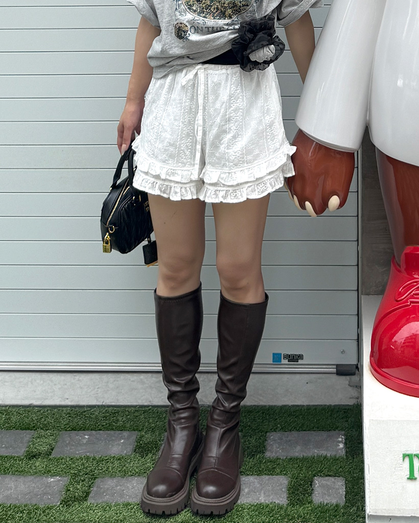 フリル＆レースデザインショートパンツ | ファッション通販