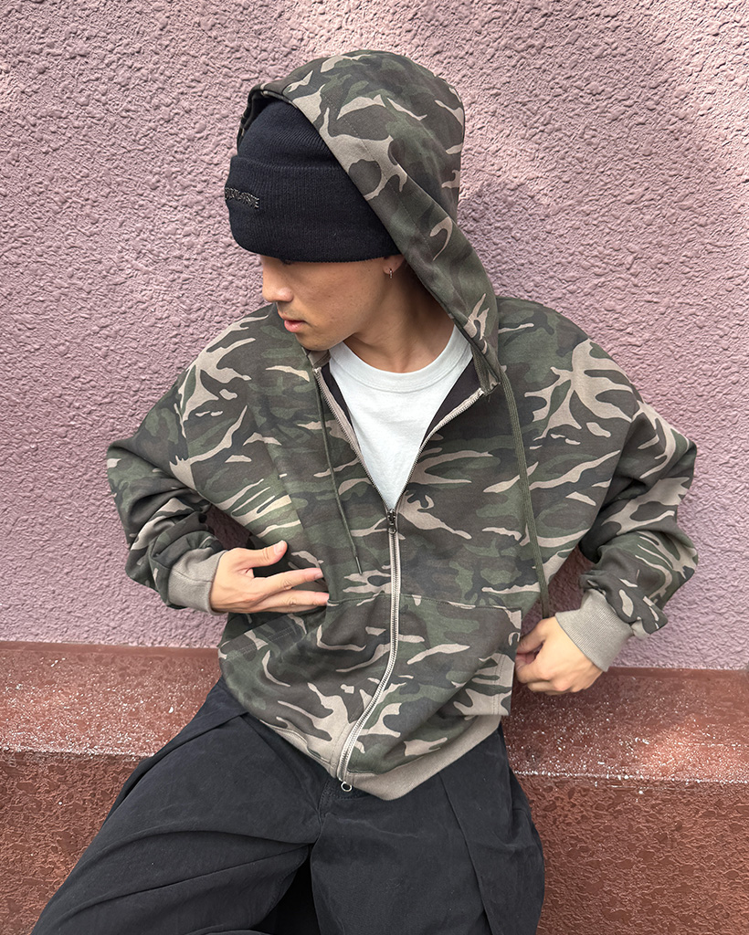 迷彩フード付きジャケット 迷彩柄 ファーフード付き コットン ジャケット カジュアル ラフ