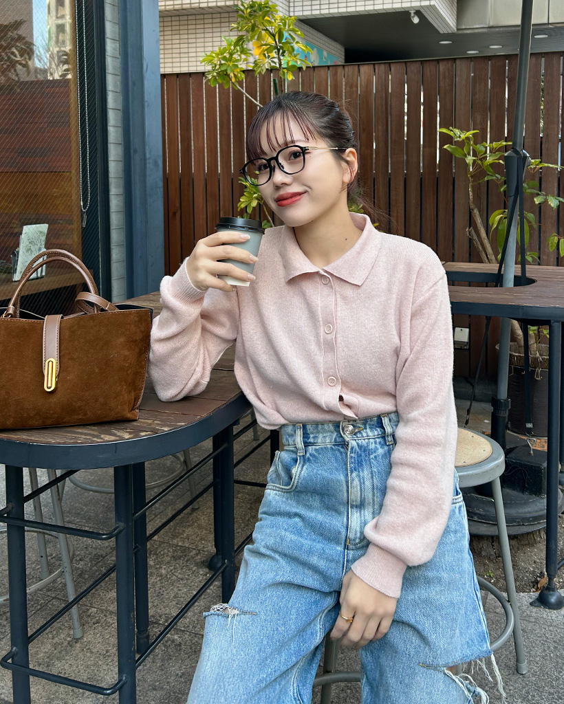 カーディガンブラウンたにし様 セール】 ◎ステッチカーディガン（ブラウン/ブルー/キナリ/トップス