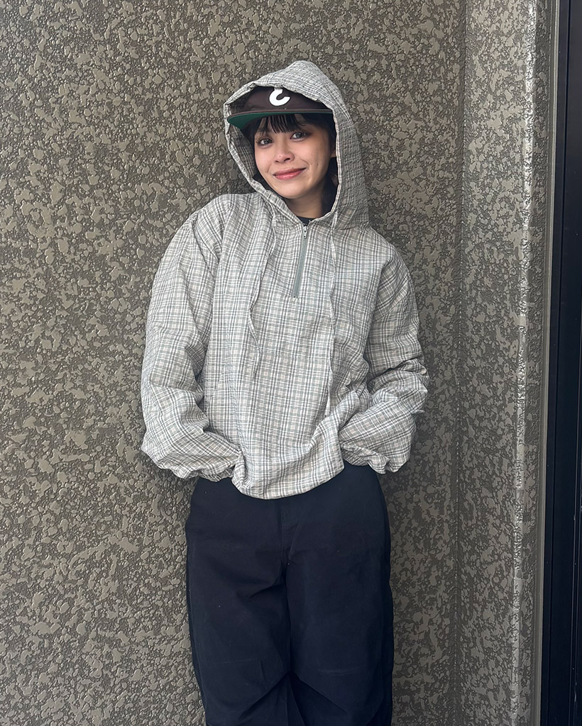 チェックパターンパーカー