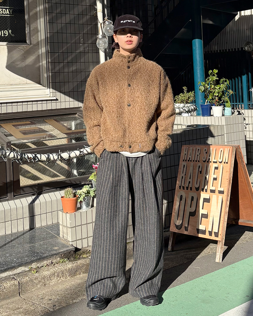 (ユニセックス)ウールストライプイージースラックス