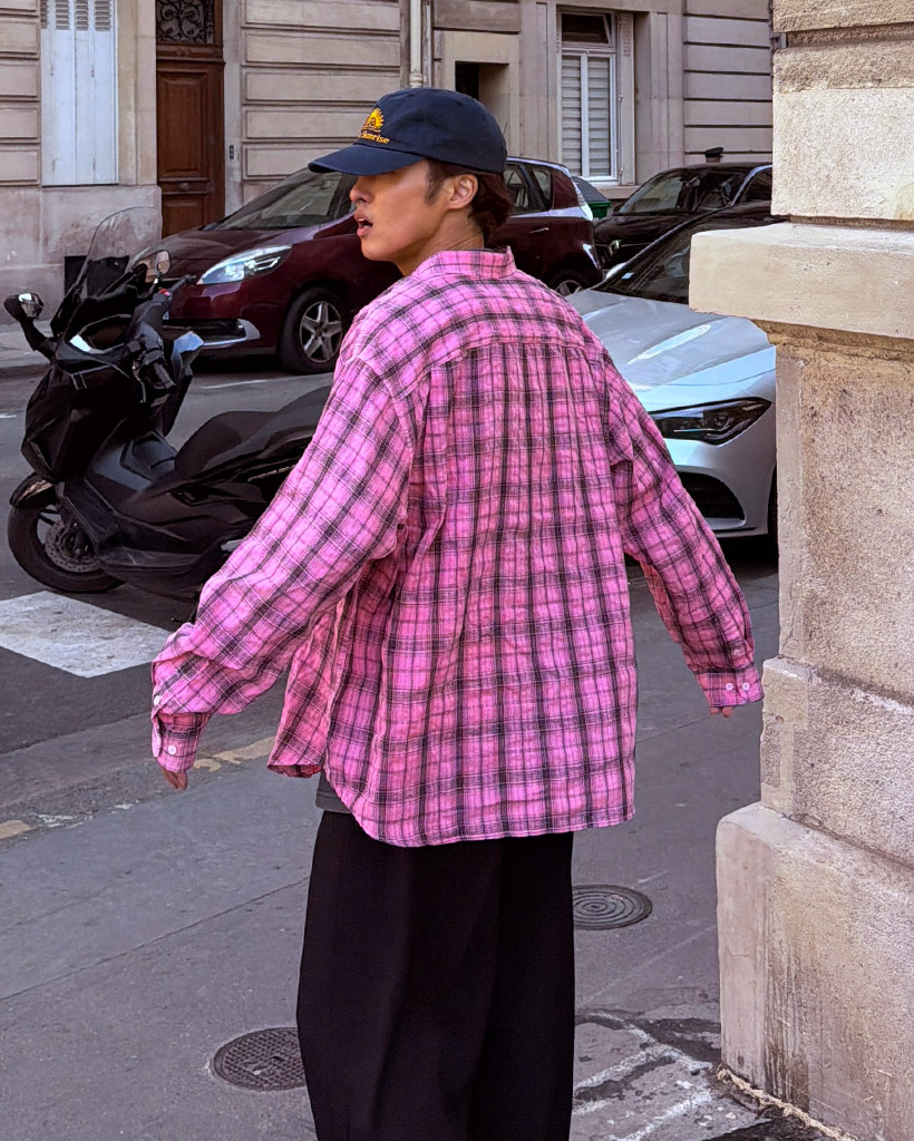 ピグメントチェックシャツ