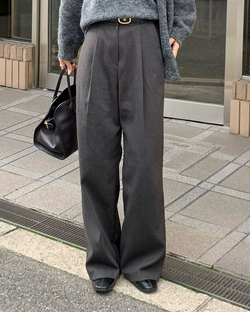 ワンタックワイドスラックス