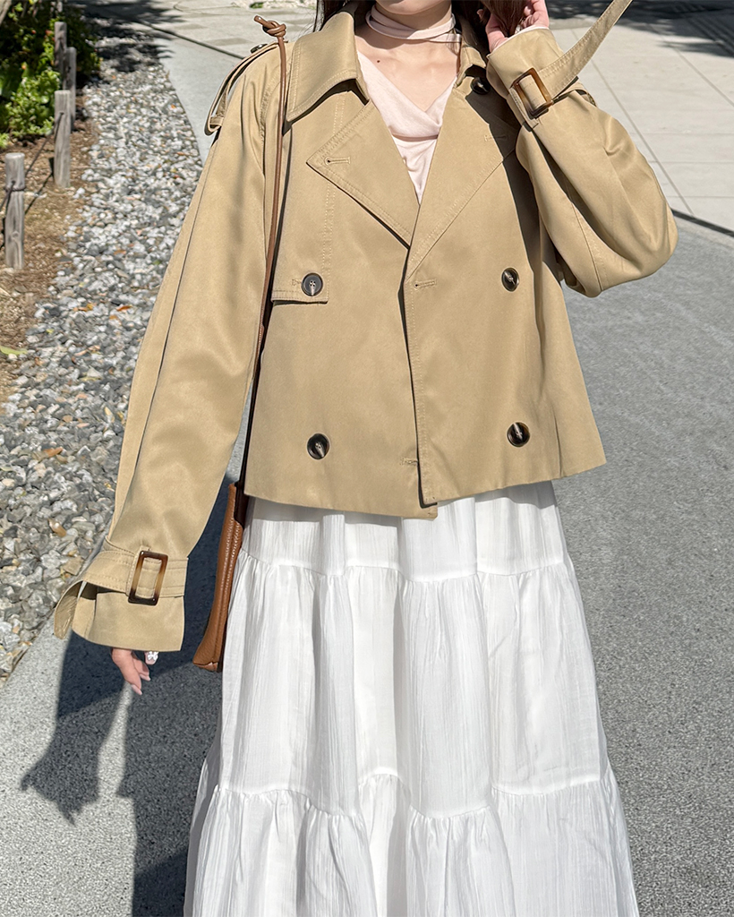 ベルトポイントショートトレンチコート