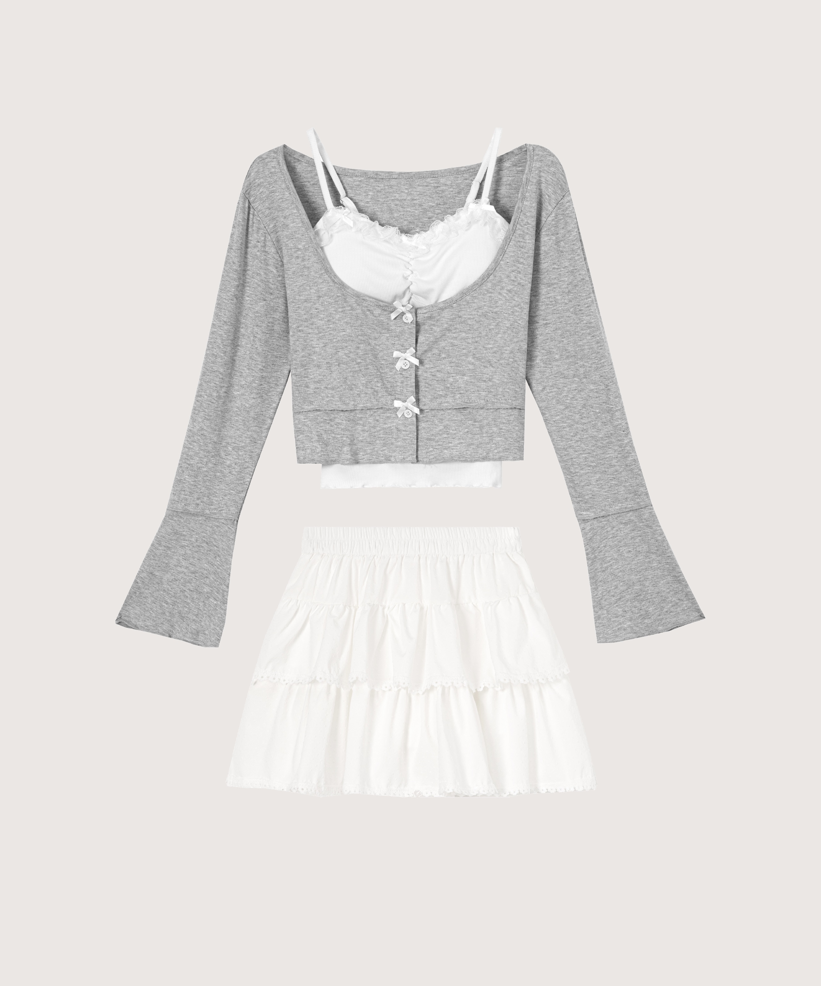 ロマンティックリボンカーディガン3点セット