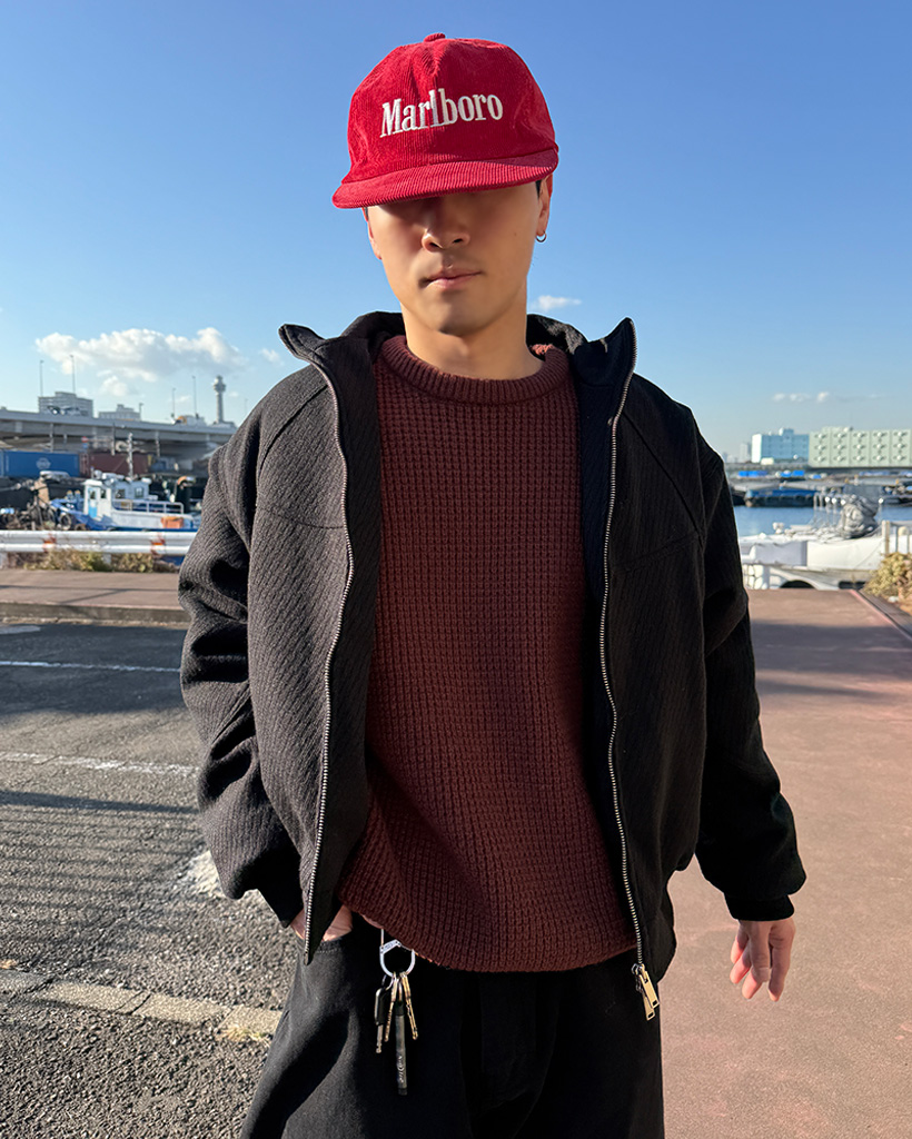 ジャカード中綿ジップブルゾン