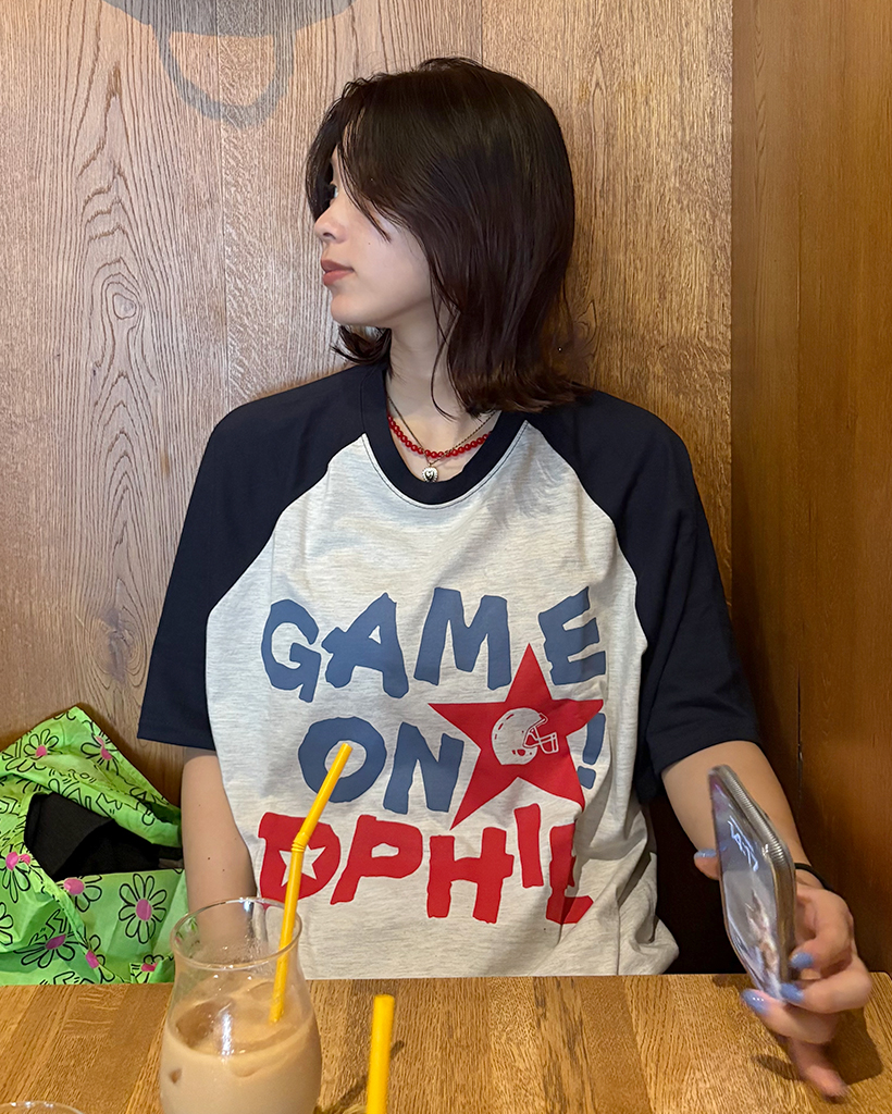 (ユニセックス)ゲームナグラン半袖Tシャツ