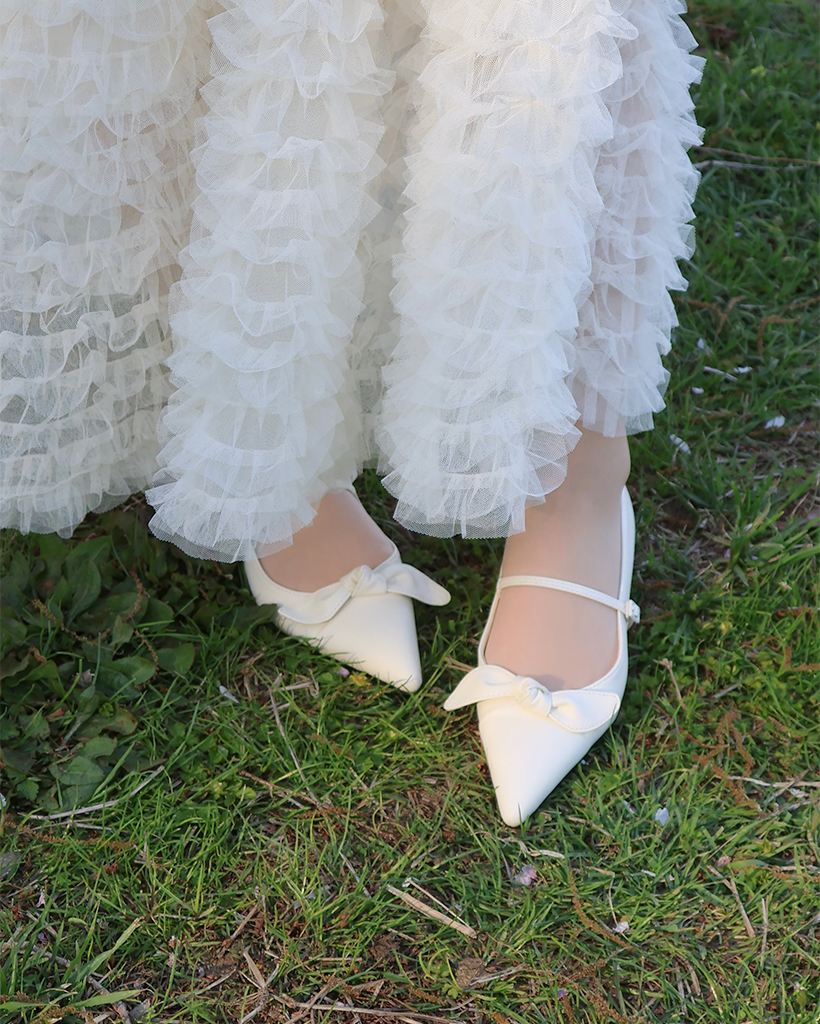 リボンポイントフラットメリージェーン