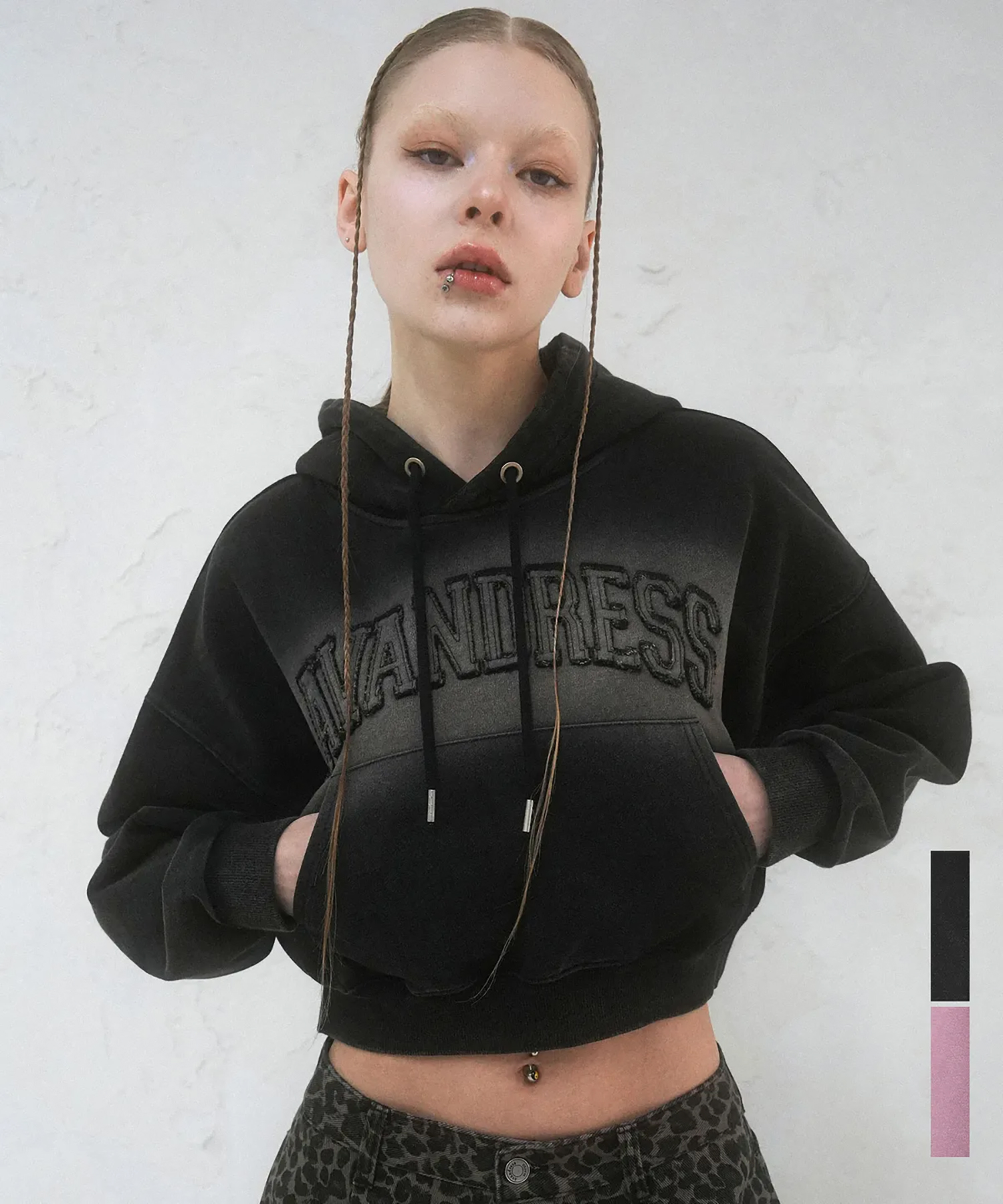 Salt Applique Crop Hoody - 2COL