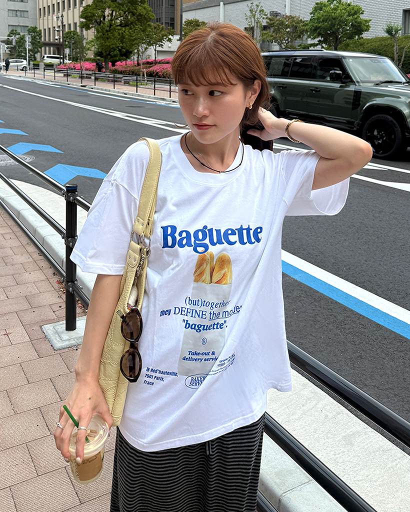 バゲットプリントTシャツ