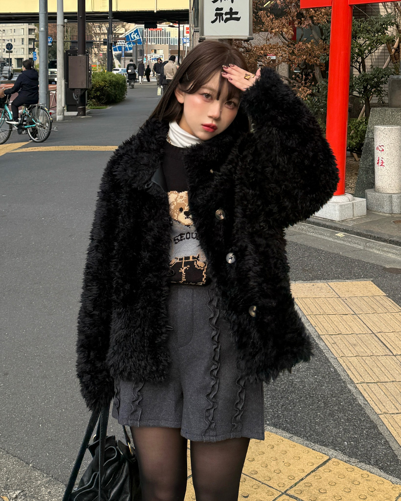 ハイネックファージャケット