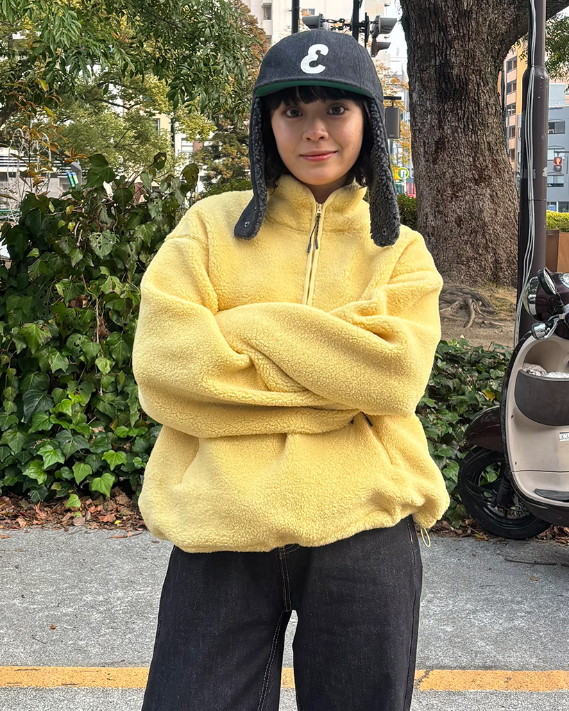 フリースハーフジップ