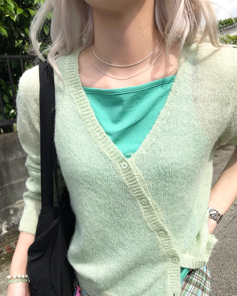 シルバーベーシックレイヤードネックレス