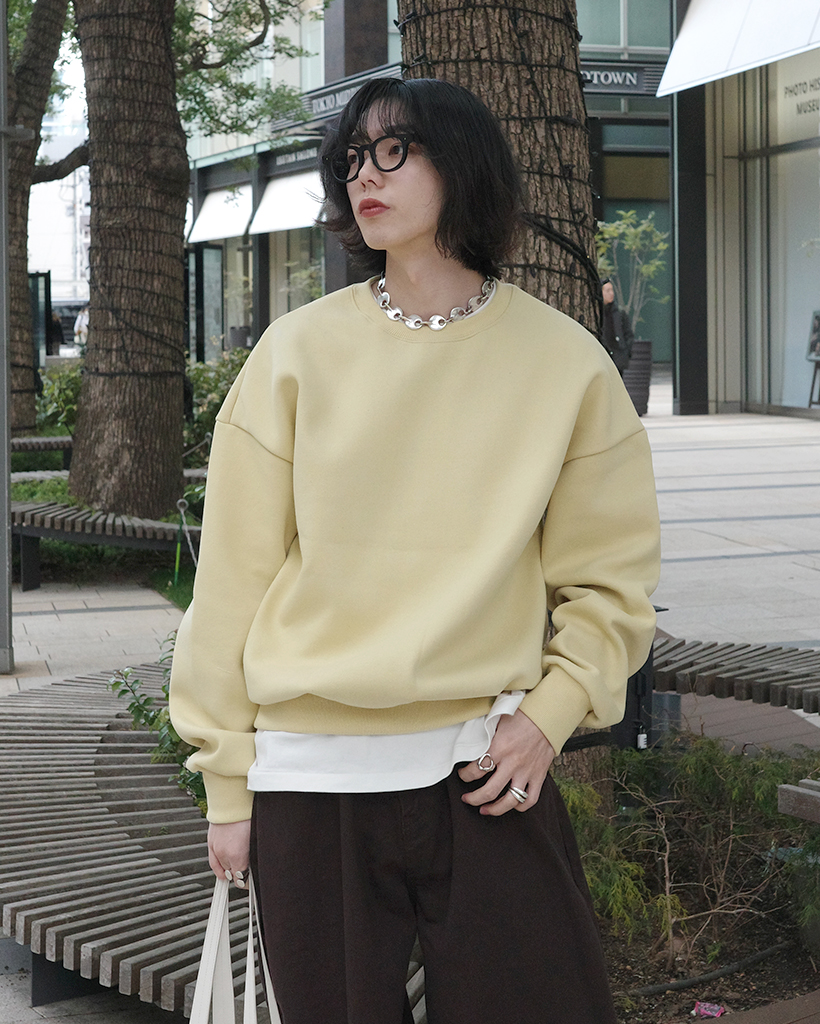 ルーズフィットカラースウェットシャツ