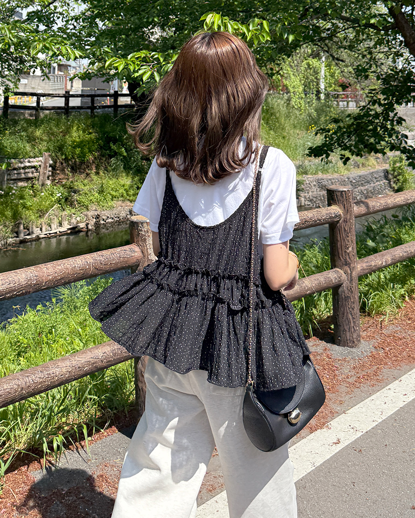 ドットキャミソールビスチェセット