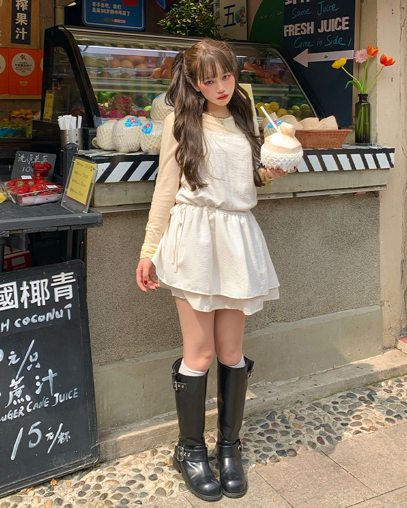 シャーリングペプラムキャミソール