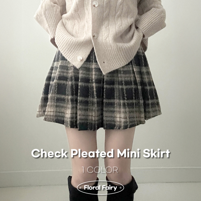 チェックプリーツミニスカート