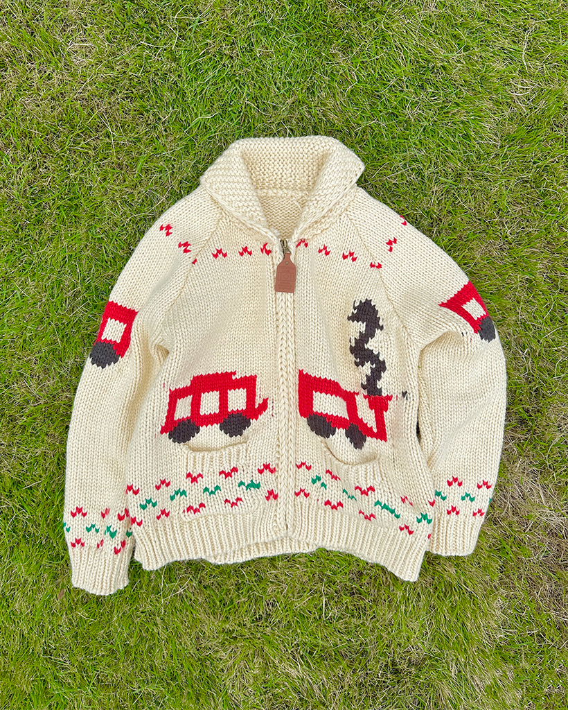 カジュアルカウチンニットジップアップ