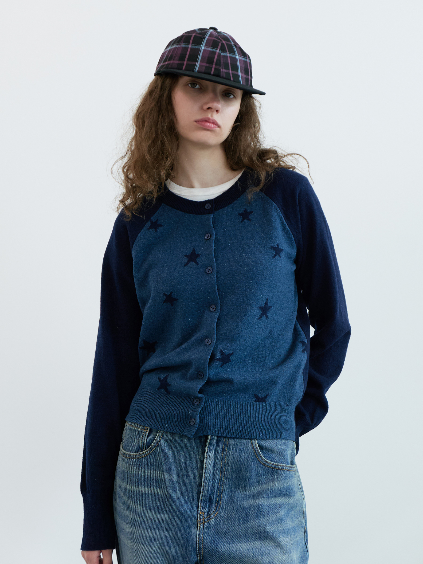 Star Raglan Cardigan (Navy)