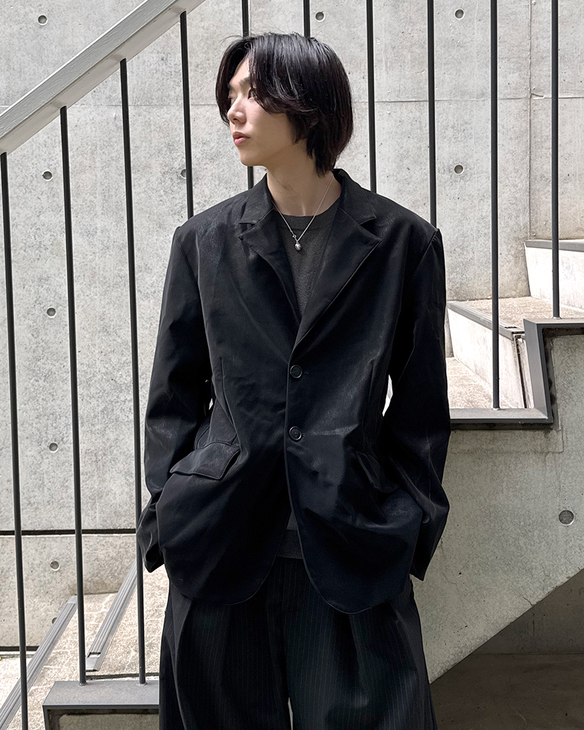 バックピンタックブシンプルジャケット