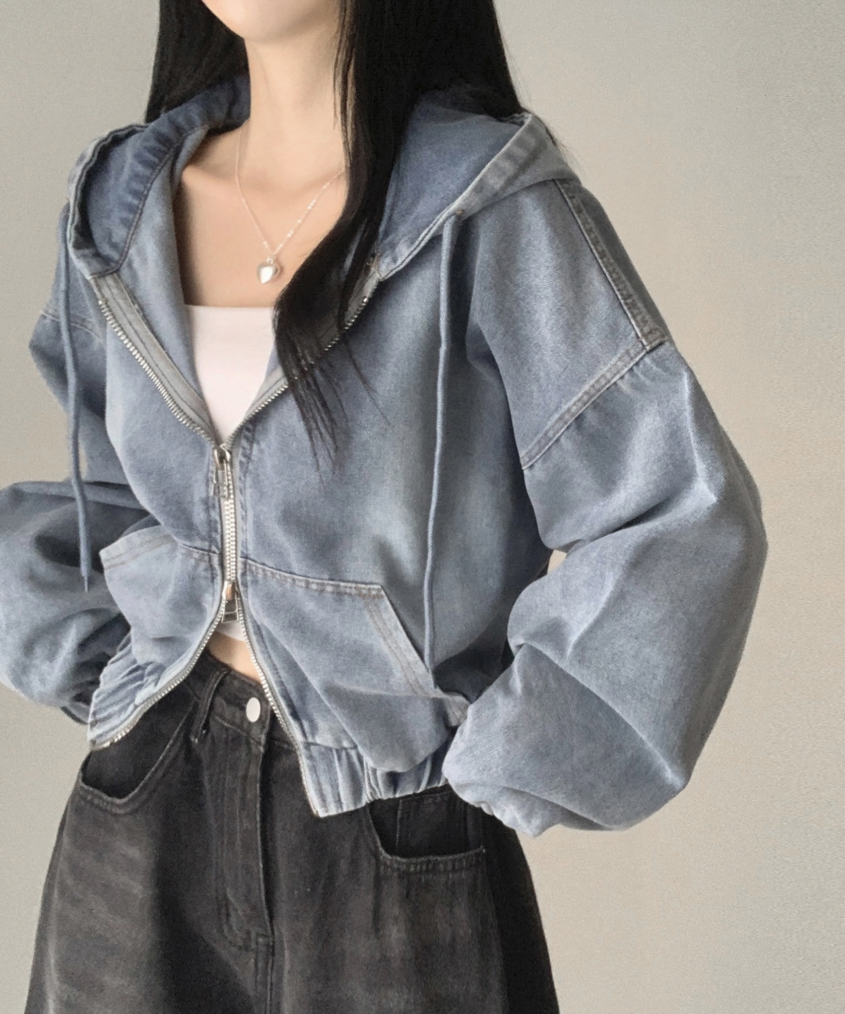 90sDIESELハードウォッシュブリーチデニムパーカー vintage y2k オーバーサイズヴィンテージウォッシュ2WAYデニムパーカー