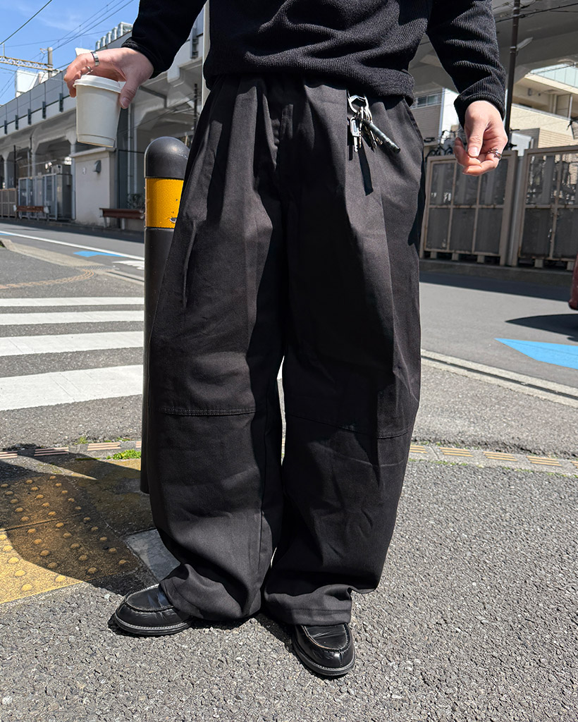ツータックコットンワイドパンツ