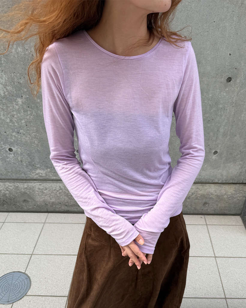 ラウンドネックシースルーロングスリーブ