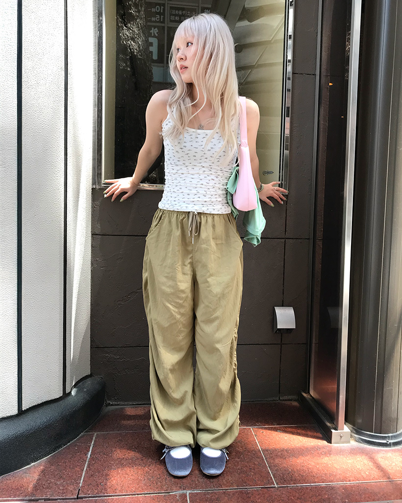 サイドシャーリングナイロンパンツ