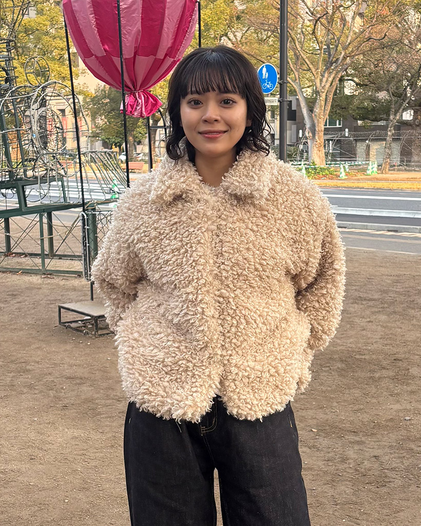 カラーネックボアジャケット