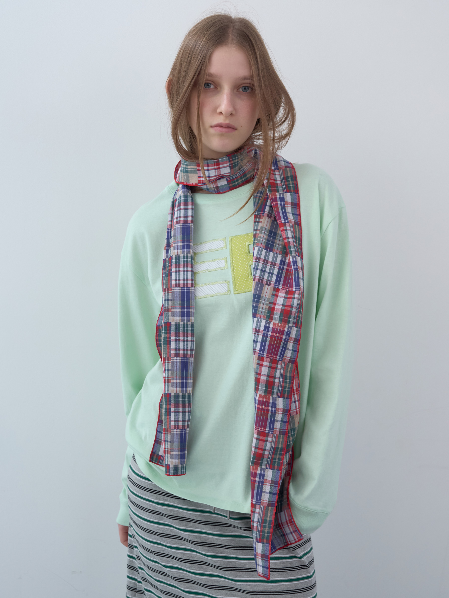 Mixed Checked Muffler (Red)